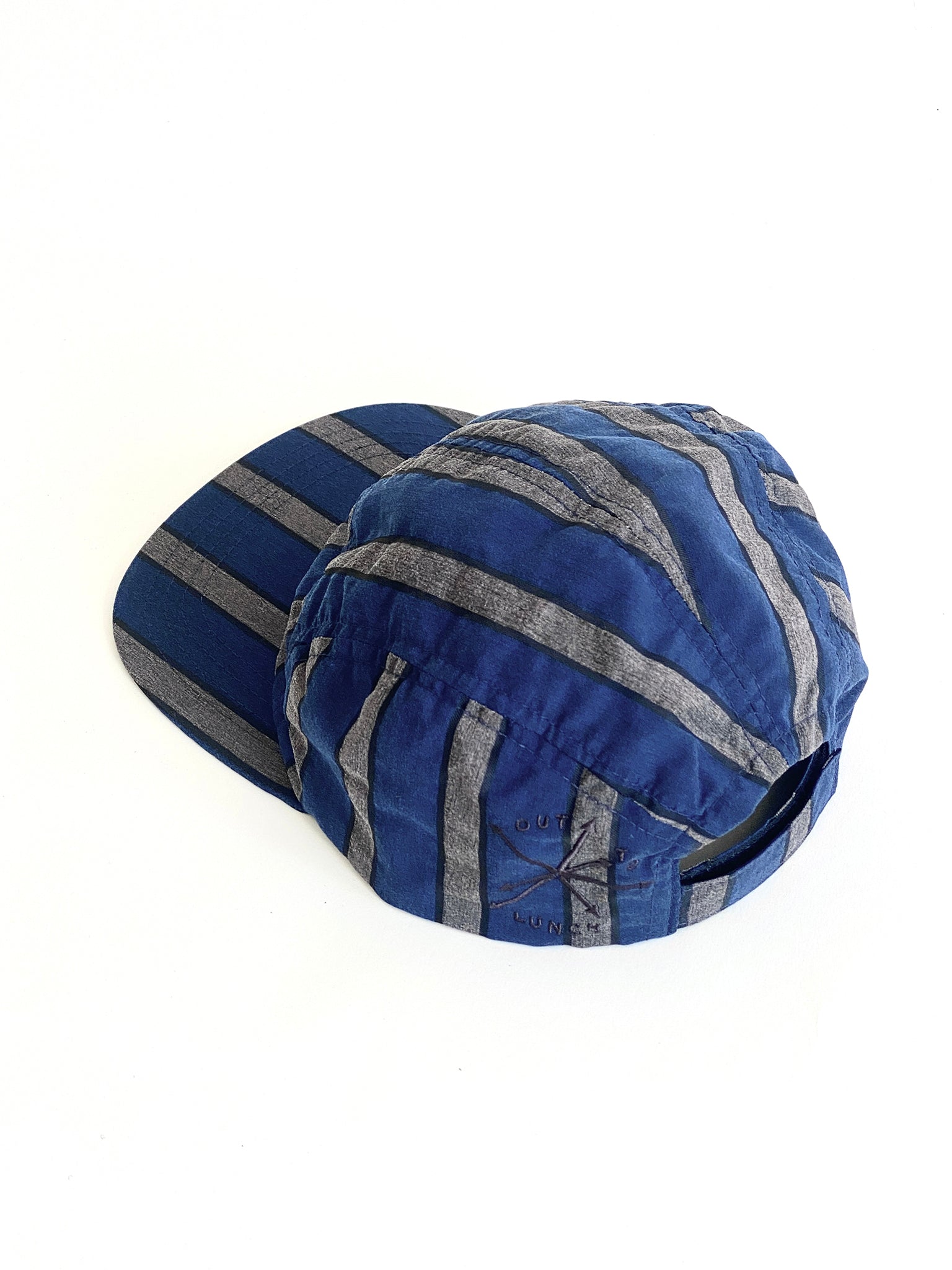 Out To Lunch cap, blue stripes