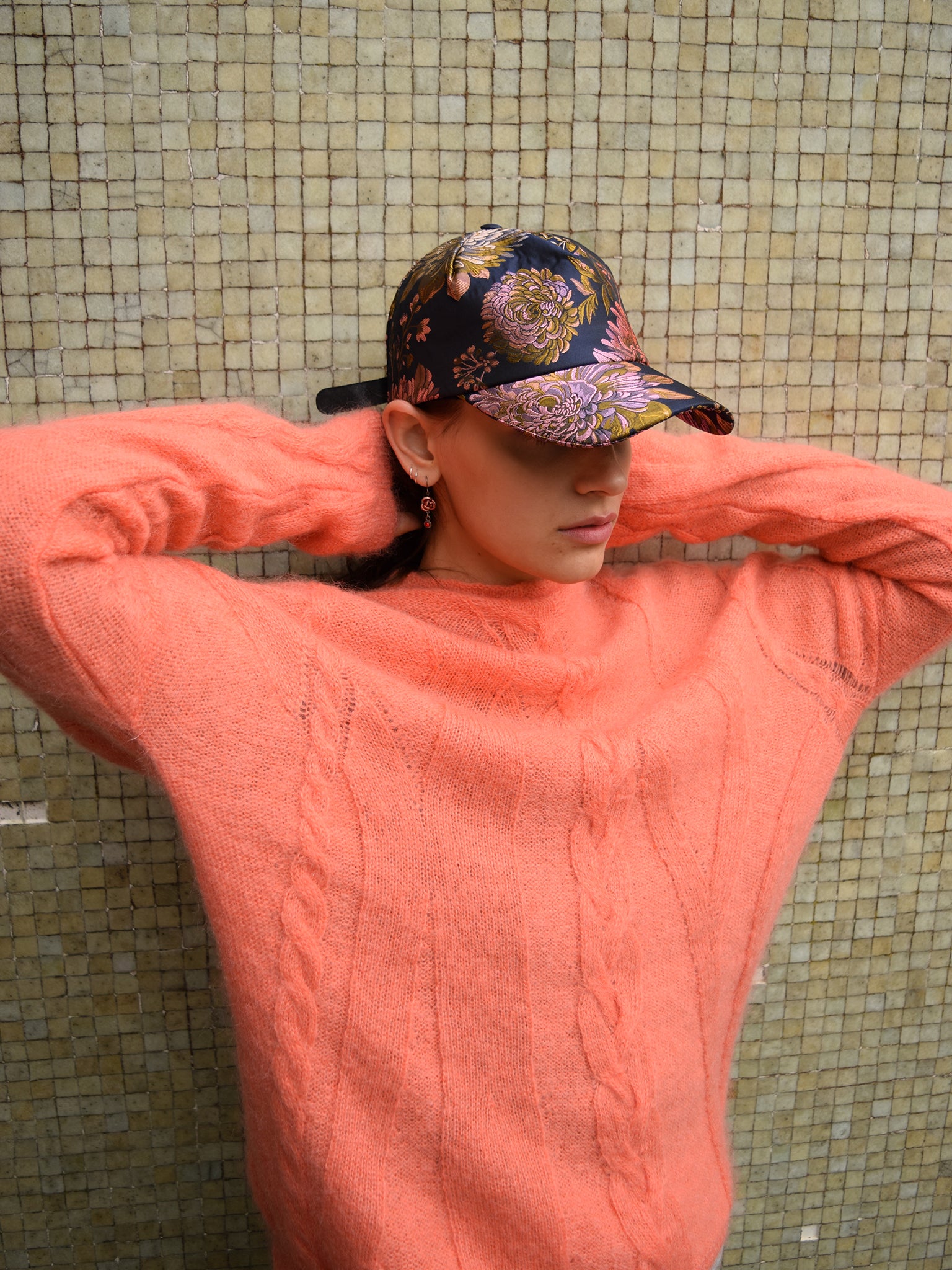 Reality Studio Cable pullover coral