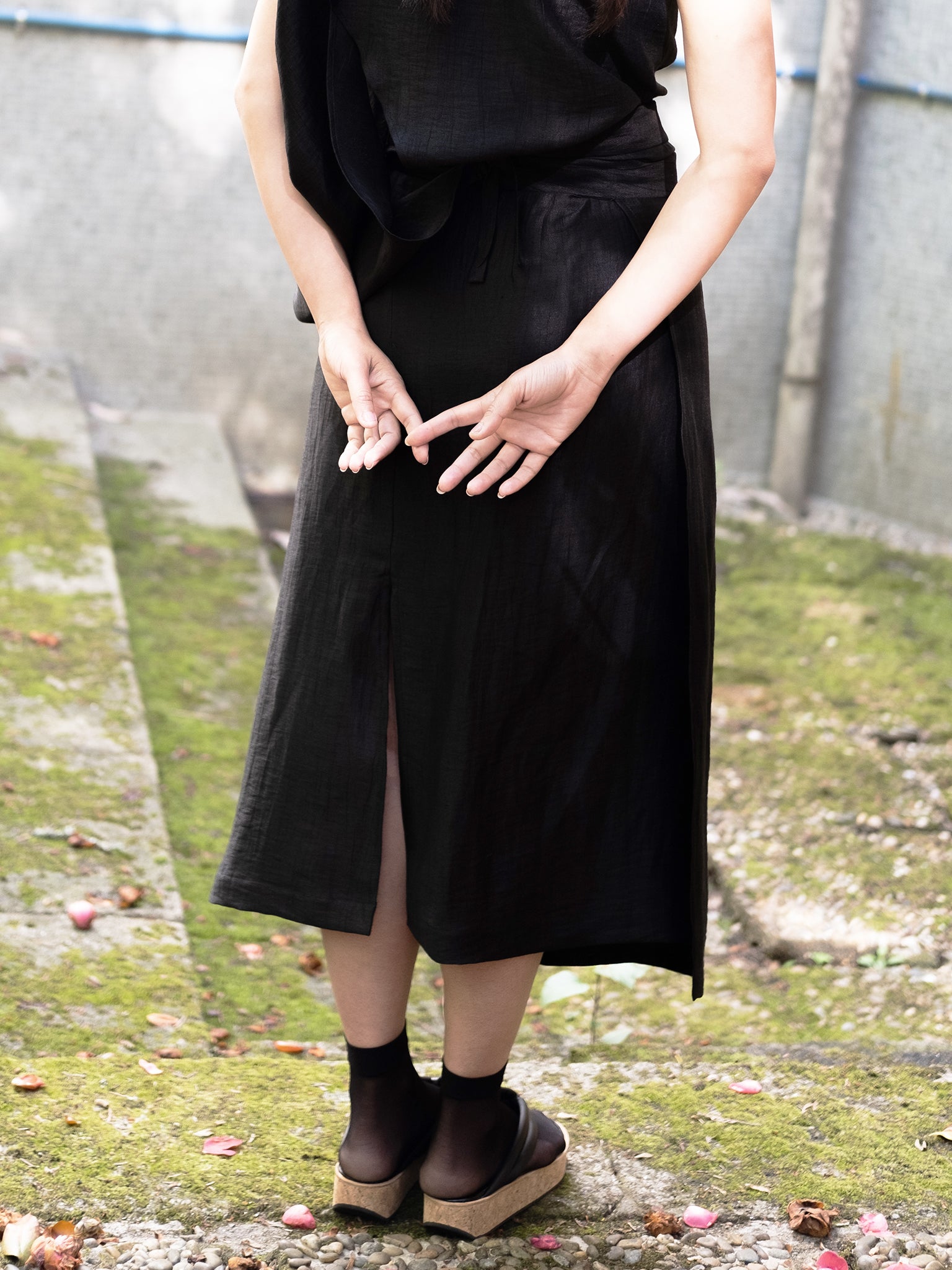 Reality Studio Xiu skirt, black linen