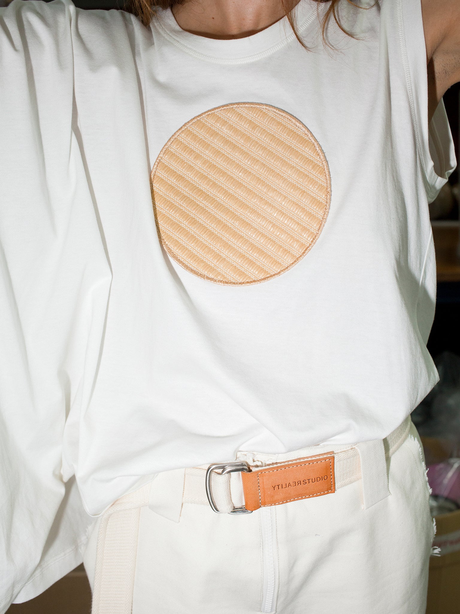 Reality Studio Circle top with circle, off-white