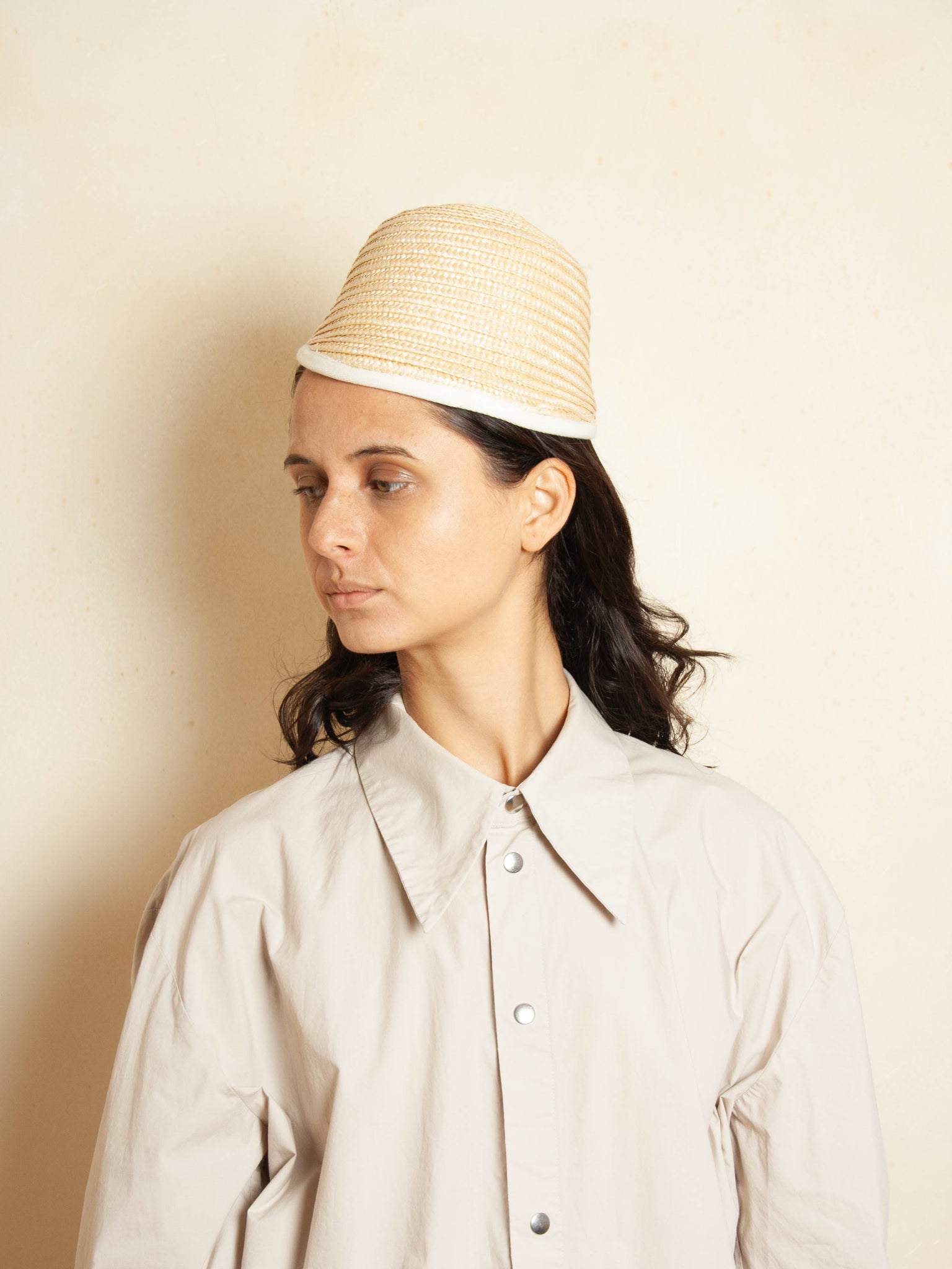 Porky straw hat, hand-crafted