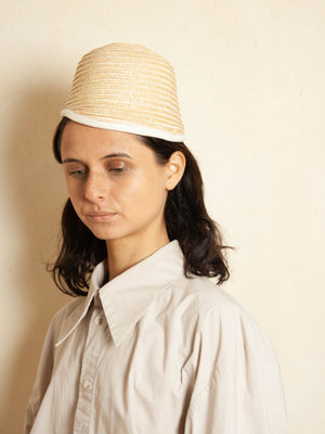 Porky straw hat, hand-crafted